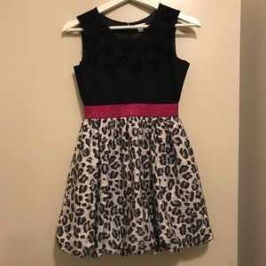 Black leopard print dress